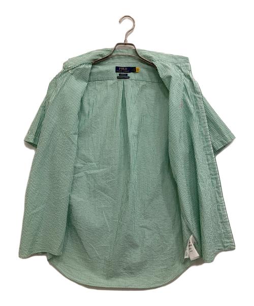 POLO RALPH LAUREN（ポロ・ラルフローレン）POLO RALPH LAUREN (ポロ・ラルフローレン) 半袖ストライプシャツ グリーン サイズ:Lの古着・服飾アイテム