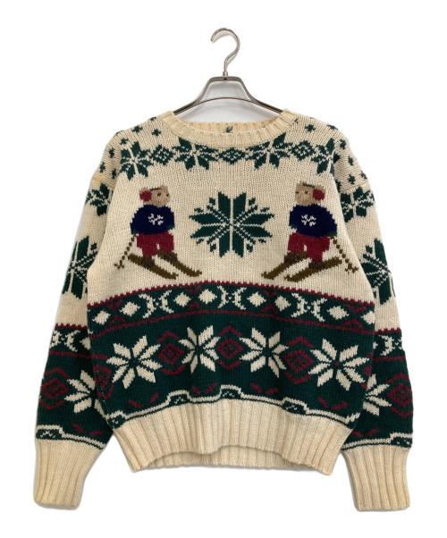 POLO RALPH LAUREN（ポロ・ラルフローレン）POLO RALPH LAUREN (ポロ・ラルフローレン) ポロベアスキーニット ベージュ サイズ:Mの古着・服飾アイテム