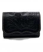 KC's LEATHER CRAFTケーシーズ）の古着「カービングレザーミニウォレット」｜ブラック