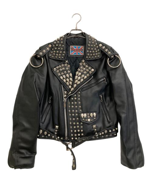 harrys london（ハリーズロンドン）harrys london (ハリーズロンドン) スタッズライダースジャケット ブラック サイズ:記載無しの古着・服飾アイテム