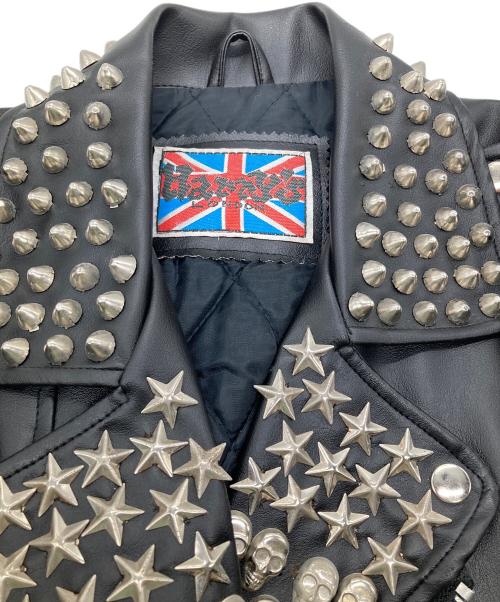 harrys london（ハリーズロンドン）harrys london (ハリーズロンドン) スタッズライダースジャケット ブラック サイズ:記載無しの古着・服飾アイテム