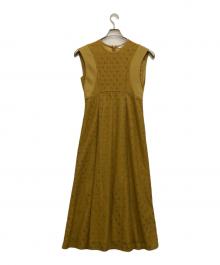 CLANE（クラネ）の古着「ヴィンテージ レース カーブ ワンピース」｜オレンジ