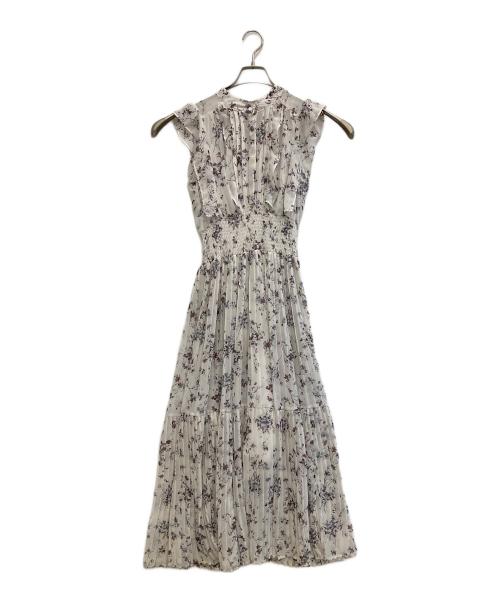 Snidel（スナイデル）Snidel (スナイデル) Sustainaフリルプリントワンピース ホワイトの古着・服飾アイテム