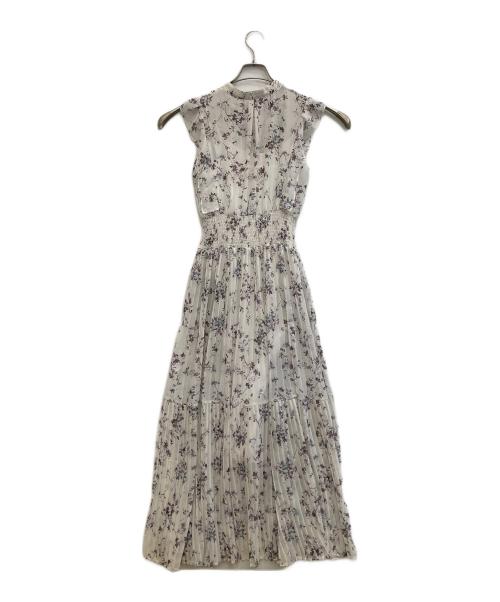 Snidel（スナイデル）Snidel (スナイデル) Sustainaフリルプリントワンピース ホワイトの古着・服飾アイテム