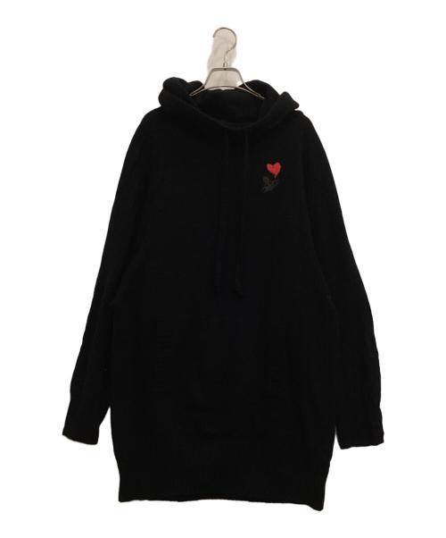 Vivienne Westwood man（ヴィヴィアン ウェストウッド マン）Vivienne Westwood man (ヴィヴィアン ウェストウッド マン) ハート＆オーブ刺繍フーディニット ブラック サイズ:44の古着・服飾アイテム
