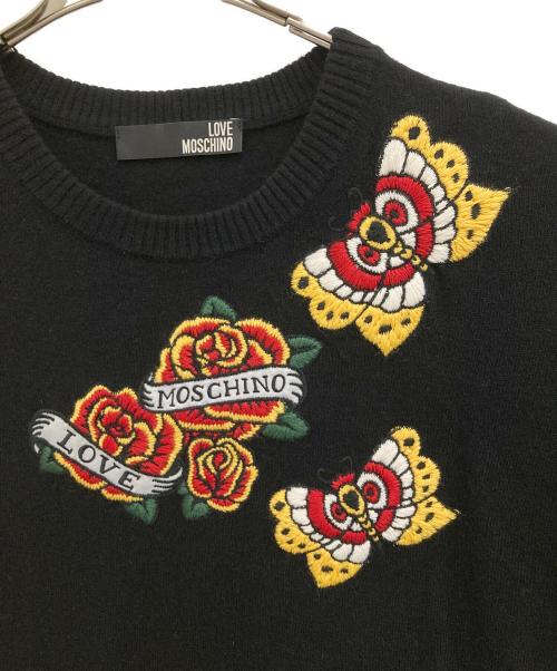 LOVE MOSCHINO（ラブモスキーノ）LOVE MOSCHINO (ラブモスキーノ) カシミヤ混ニットワンピース ブラック サイズ:Fの古着・服飾アイテム