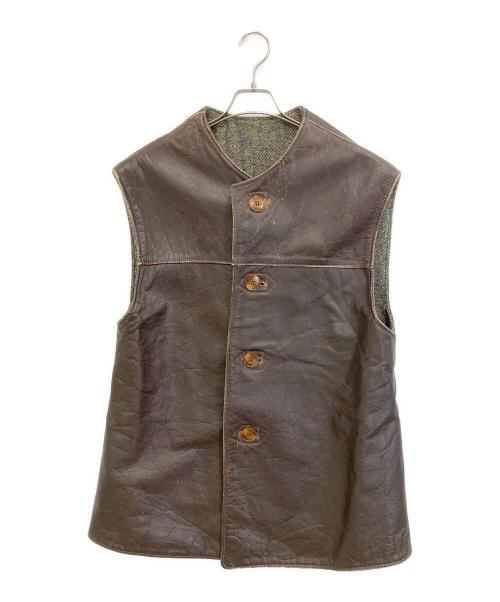 USED（ユーズド）USED (ユーズド) レザーベスト ブラウン サイズ:サイズ表記無しの古着・服飾アイテム