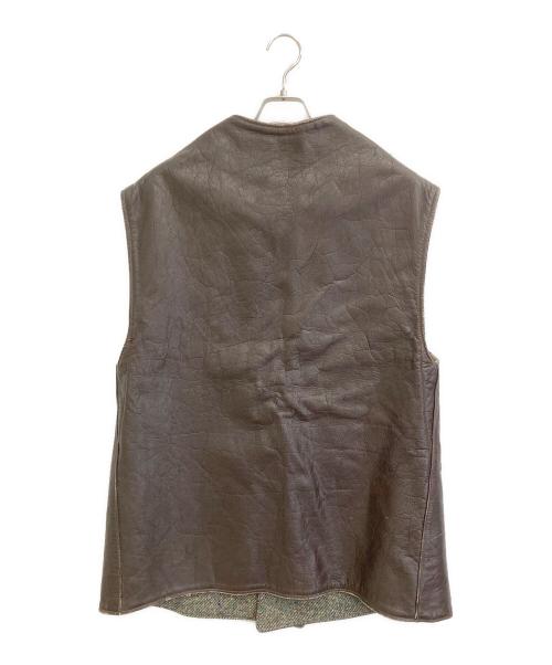 USED（ユーズド）USED (ユーズド) レザーベスト ブラウン サイズ:サイズ表記無しの古着・服飾アイテム