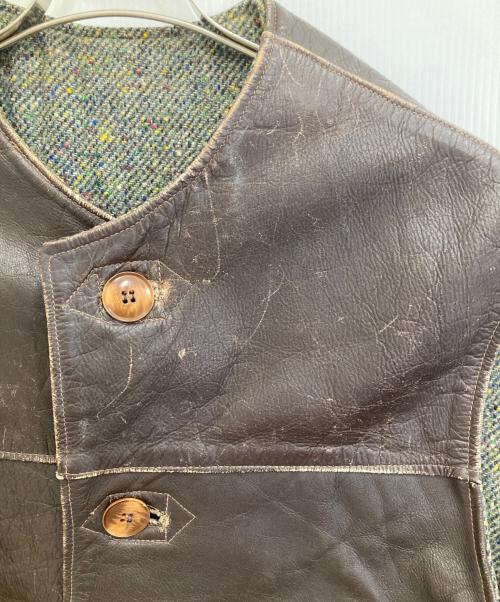 USED（ユーズド）USED (ユーズド) レザーベスト ブラウン サイズ:サイズ表記無しの古着・服飾アイテム