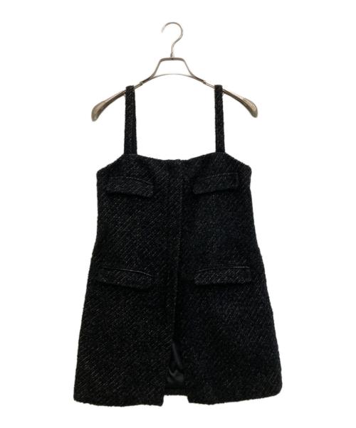 Ameri（アメリ）AMERI (アメリ) GLITTER TWEED VEST ブラック サイズ:Fの古着・服飾アイテム
