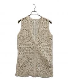 Ameri（アメリ）の古着「SHELL MOTIF CROCHET KNIT VEST」｜ホワイト