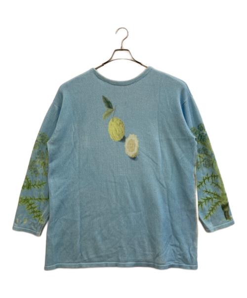 Ameri（アメリ）AMERI (アメリ) VINTAGE ILLUSTRATION PRINT KNIT TOP スカイブルー サイズ:Fの古着・服飾アイテム