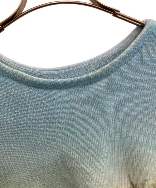Ameri（アメリ）AMERI (アメリ) VINTAGE ILLUSTRATION PRINT KNIT TOP スカイブルー サイズ:Fの古着・服飾アイテム
