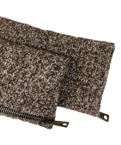 Salvatore Ferragamo（サルヴァトーレ フェラガモ）Salvatore Ferragamo (サルヴァトーレ フェラガモ) バックジップツイードジャケット ブラウン サイズ:38の古着・服飾アイテム