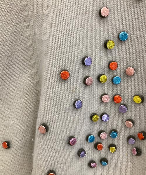 CHANEL（シャネル）CHANEL (シャネル) ココマークカシミヤビジューニット ベージュ サイズ:34の古着・服飾アイテム