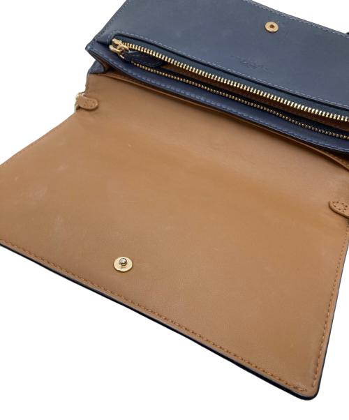 COACH（コーチ）COACH (コーチ) シグネチャーショルダーウォレット ベージュ×ネイビーの古着・服飾アイテム