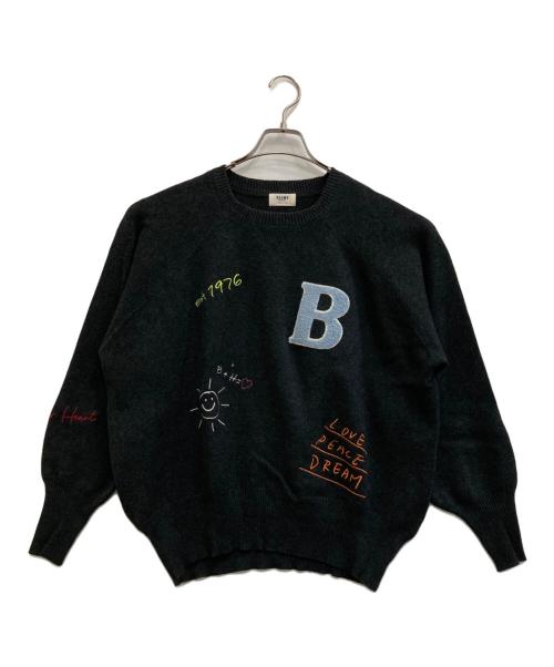 BEAMS HEART（ビームスハート）BEAMS HEART (ビームスハート) スウェットライク ロゴ ニットプルオーバー ネイビー サイズ:-の古着・服飾アイテム