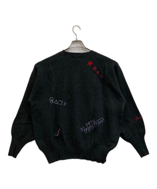BEAMS HEART（ビームスハート）BEAMS HEART (ビームスハート) スウェットライク ロゴ ニットプルオーバー ネイビー サイズ:-の古着・服飾アイテム