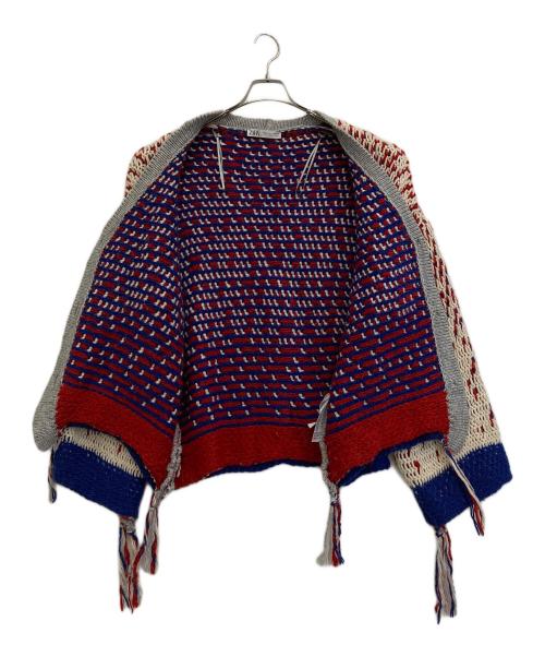 ZARA（ザラ）ZARA (ザラ) フリンジニットカーディガン レッド サイズ:MLの古着・服飾アイテム