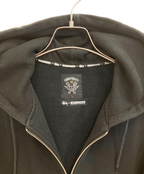 stussy（ステューシー）stussy (ステューシー) NEIGHBORHOOD (ネイバーフッド) ジップパーカー ブラック サイズ:Lの古着・服飾アイテム