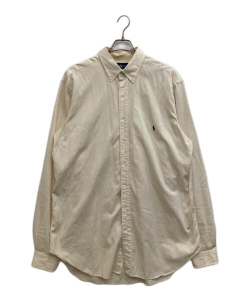 RALPH LAUREN（ラルフローレン）RALPH LAUREN (ラルフローレン) シルクコットンボタンダウンシャツ アイボリー サイズ:LTの古着・服飾アイテム