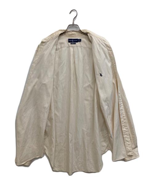 RALPH LAUREN（ラルフローレン）RALPH LAUREN (ラルフローレン) シルクコットンボタンダウンシャツ アイボリー サイズ:LTの古着・服飾アイテム