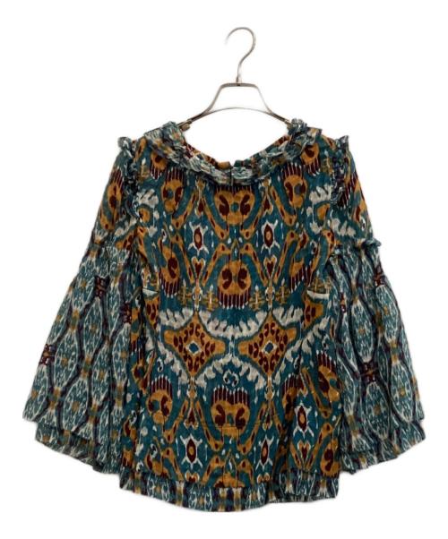 TORY BURCH（トリーバーチ）TORY BURCH (トリーバーチ) シルク混ブラウス ブルー サイズ:2の古着・服飾アイテム