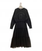 SueUNDERCOVERスーアンダーカバー）の古着「スウェットドッキングワンピース」｜ブラック