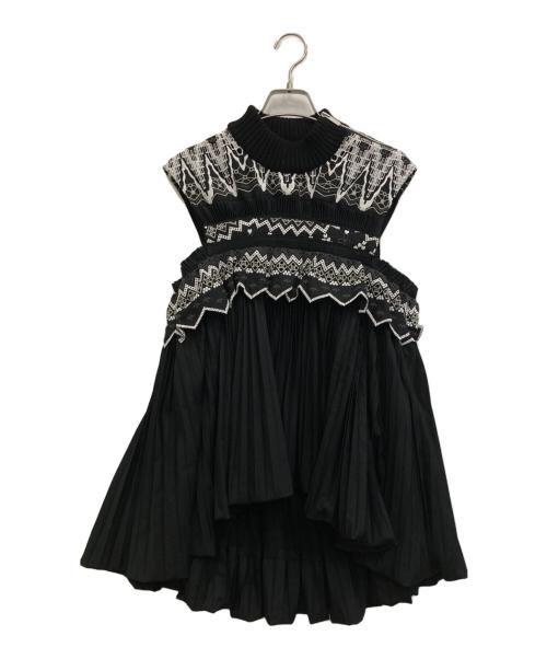 sacai（サカイ）sacai (サカイ) ノースリーブワンピース ブラック サイズ:1の古着・服飾アイテム