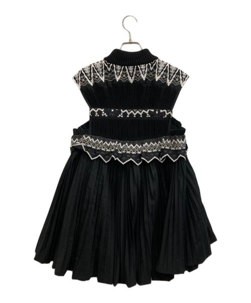 sacai（サカイ）sacai (サカイ) ノースリーブワンピース ブラック サイズ:1の古着・服飾アイテム