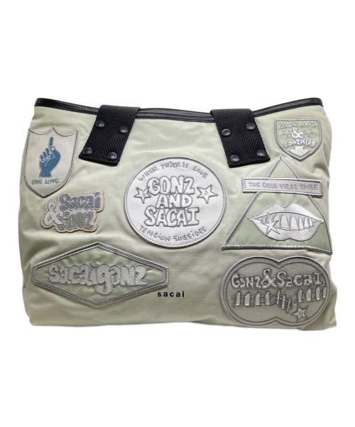 sacai（サカイ）sacai (サカイ) Gonz (ゴンズ) パッチワークトートバッグ カーキの古着・服飾アイテム