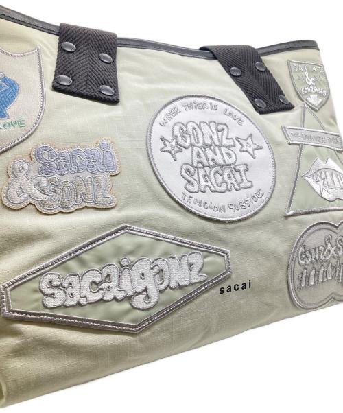 sacai（サカイ）sacai (サカイ) Gonz (ゴンズ) パッチワークトートバッグ カーキの古着・服飾アイテム