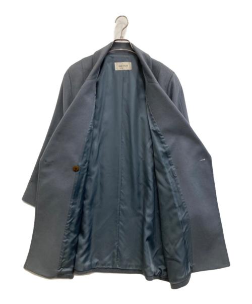 RIPPLES（-）RIPPLES (-) カシミヤコート スカイブルー サイズ:Fの古着・服飾アイテム