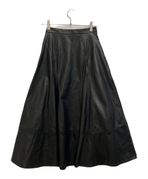 LANVIN en Bleu（ランバンオンブルー）LANVIN en Bleu (ランバンオンブルー) エコレザースカート ブラック サイズ:-の古着・服飾アイテム