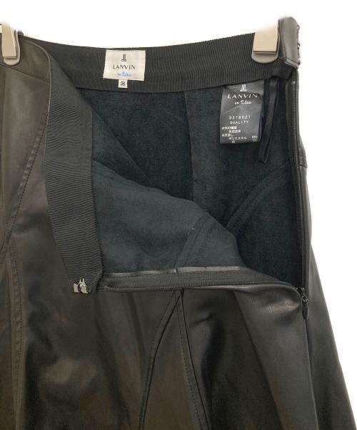 LANVIN en Bleu（ランバンオンブルー）LANVIN en Bleu (ランバンオンブルー) エコレザースカート ブラック サイズ:-の古着・服飾アイテム