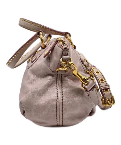 MIU MIU（ミュウミュウ）MIU MIU (ミュウミュウ) ハートチャーム2WAYバッグ ピンクの古着・服飾アイテム