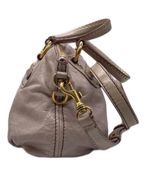 MIU MIU（ミュウミュウ）MIU MIU (ミュウミュウ) ハートチャーム2WAYバッグ ピンクの古着・服飾アイテム