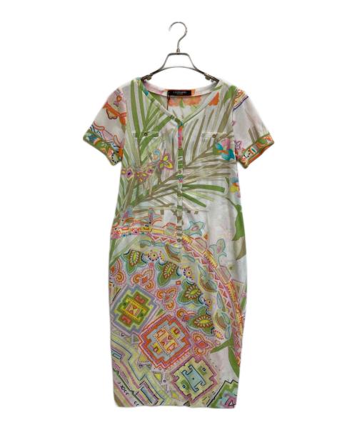 LEONARD（レオナール）LEONARD (レオナール) 半袖ワンピース ホワイト サイズ:38の古着・服飾アイテム