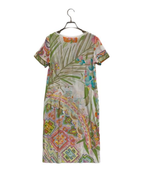 LEONARD（レオナール）LEONARD (レオナール) 半袖ワンピース ホワイト サイズ:38の古着・服飾アイテム