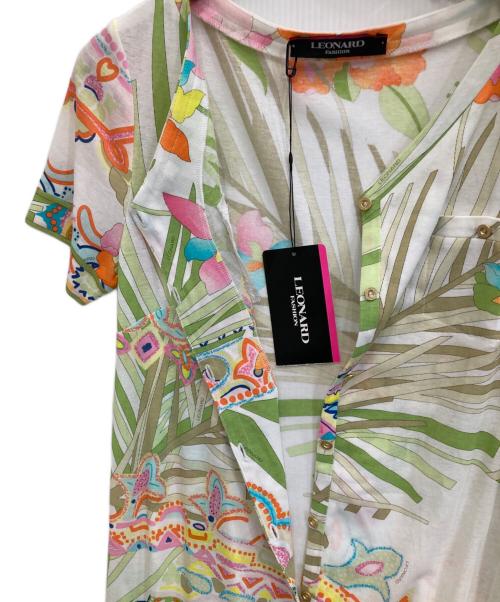 LEONARD（レオナール）LEONARD (レオナール) 半袖ワンピース ホワイト サイズ:38の古着・服飾アイテム