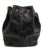 LONGCHAMPロンシャン）の古着「巾着レザーバッグ」｜ブラック