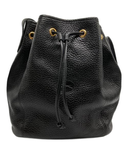 LONGCHAMP（ロンシャン）LONGCHAMP (ロンシャン) 巾着レザーバッグ ブラックの古着・服飾アイテム