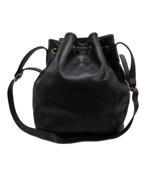 LONGCHAMP（ロンシャン）LONGCHAMP (ロンシャン) 巾着レザーバッグ ブラックの古着・服飾アイテム