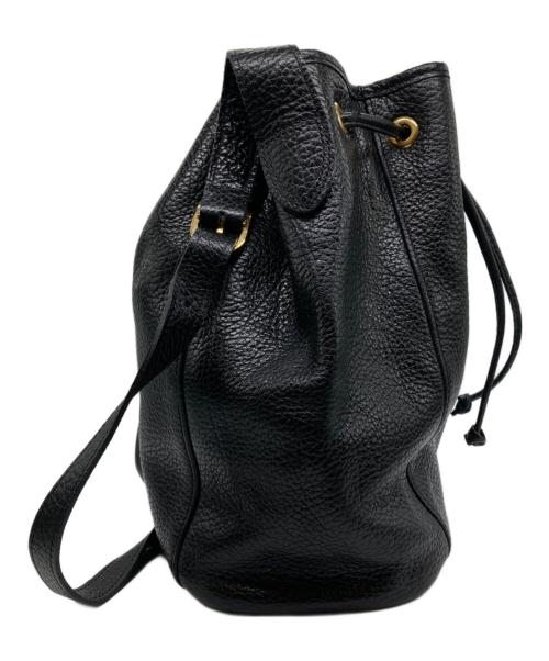 LONGCHAMP（ロンシャン）LONGCHAMP (ロンシャン) 巾着レザーバッグ ブラックの古着・服飾アイテム