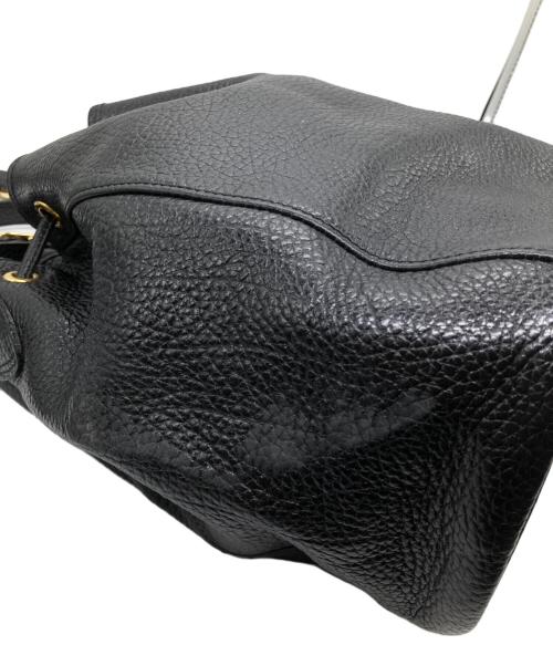 LONGCHAMP（ロンシャン）LONGCHAMP (ロンシャン) 巾着レザーバッグ ブラックの古着・服飾アイテム