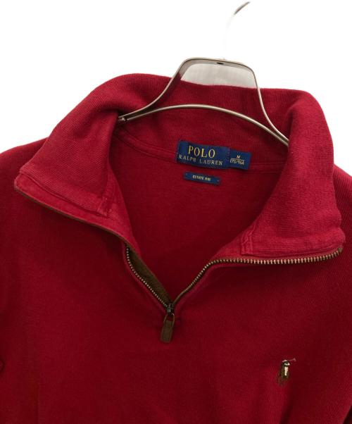 POLO RALPH LAUREN（ポロ・ラルフローレン）POLO RALPH LAUREN (ポロ・ラルフローレン) ハーフジップニット レッド サイズ:Mの古着・服飾アイテム