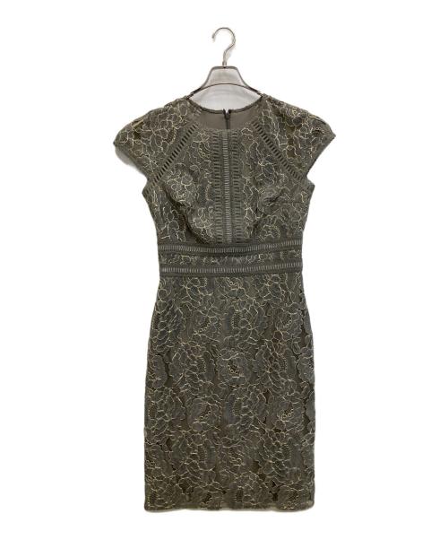 TADASHI SHOJI（タダシ ショージ）TADASHI SHOJI (タダシ ショージ) レース刺繍ワンピース オリーブ サイズ:4の古着・服飾アイテム