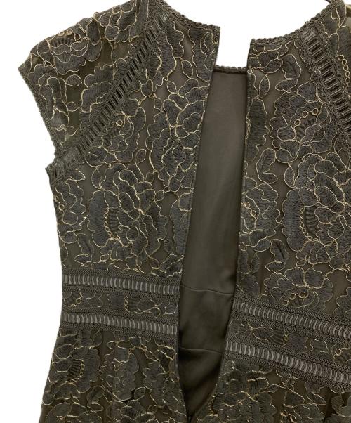 TADASHI SHOJI（タダシ ショージ）TADASHI SHOJI (タダシ ショージ) レース刺繍ワンピース オリーブ サイズ:4の古着・服飾アイテム