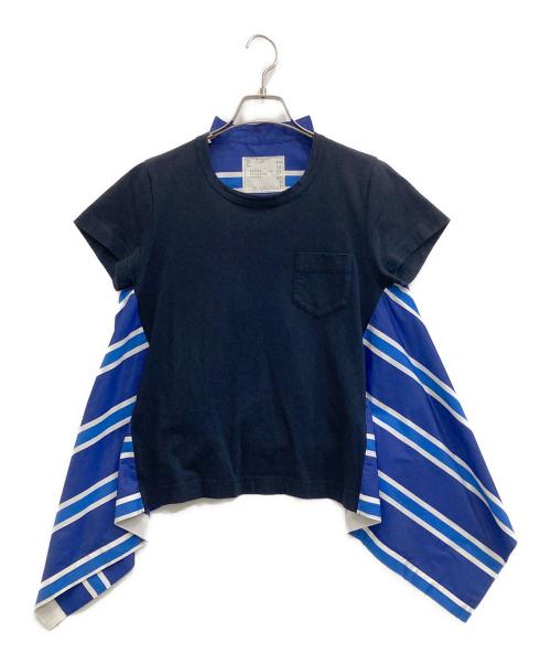 sacai（サカイ）sacai (サカイ) 切替半袖カットソー ネイビー サイズ:1の古着・服飾アイテム