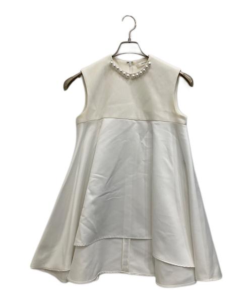 YOKO CHAN（ヨーコチャン）YOKO CHAN (ヨーコチャン) パールブラウス ホワイト サイズ:38の古着・服飾アイテム